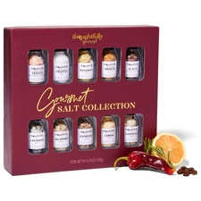 Gourmet, Gourmet Cooking Salt Sampler Gift Set, Gourmet Seasoning Salts in Glass