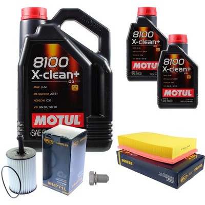 SCT Inspektionspaket 7 L Motul 8100 X-clean+ 5W-30 für VW Multivan V 7HM 7HN