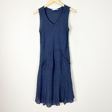 Luna Luz Fit & Flare Midi Dress Seersucker Checkered Size Medium Women's