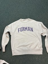 Furman University Vintage Sweatshirt Reverse Weave Size Medium