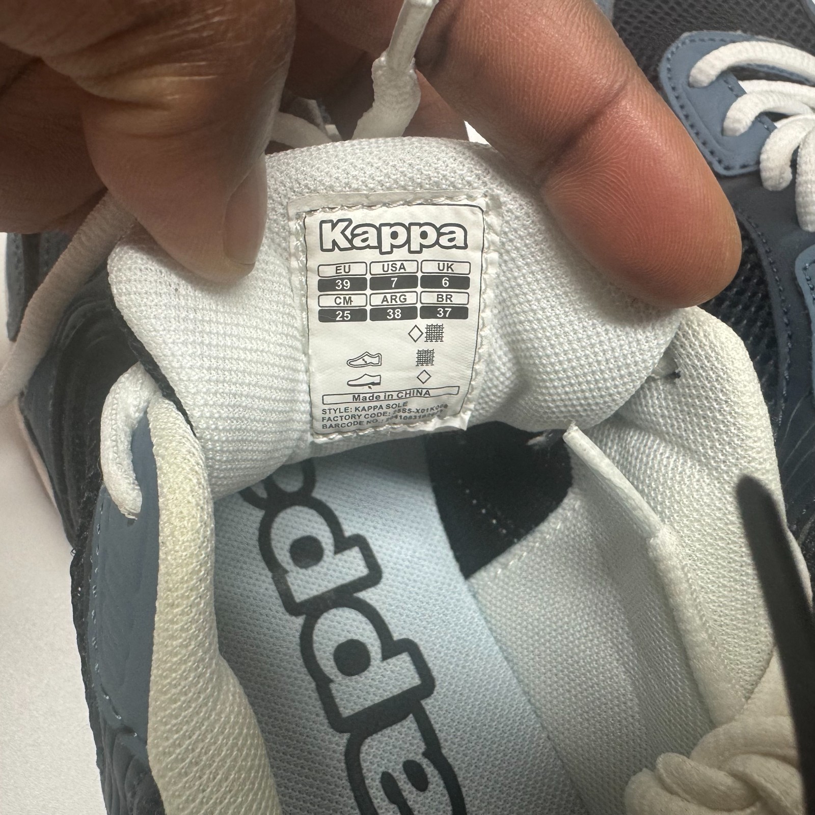 Kappa Sole Jn44 Navy White Trainers UK 6 EU 39 image 6