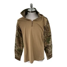 First Tactical Defender Mens Sz M Long Sleeve 1/4 Zip Stretch Green Camo Shirt