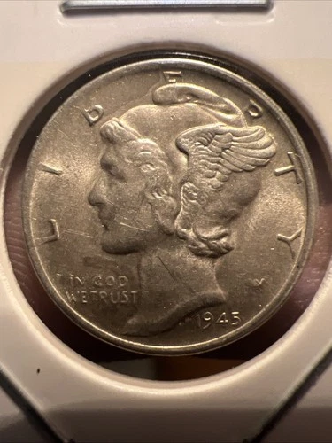 1945 S Mercury Dime 10¢ 90% Silver Choice AU