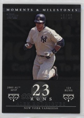 2007 Moments & Milestones Black 13/29 Alex Rodriguez (2005 AL MVP 124 Runs) 05k9