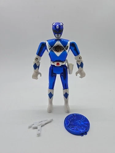 1995 Power Rangers Movie Blue Chrome Action Figure Bandai Vintage