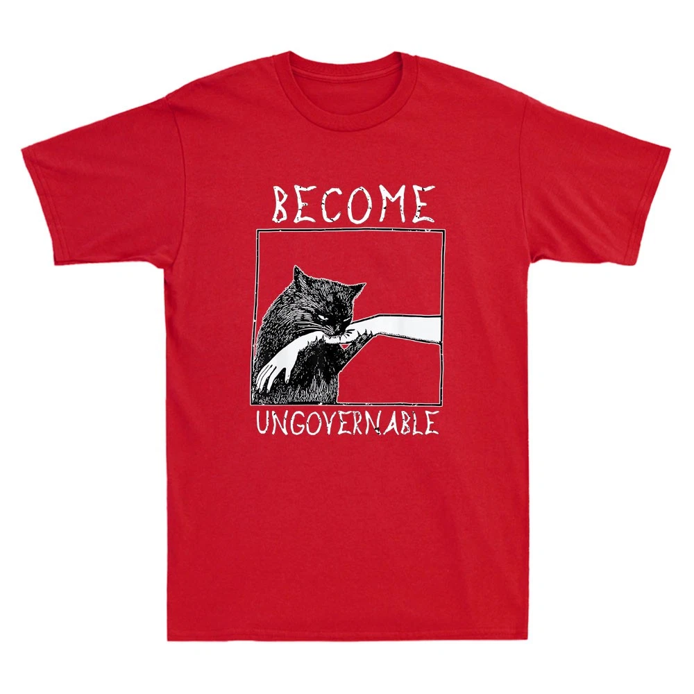 Become Ungovernable Black Cat Biting Hand T-Shirt