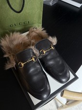Gucci Princetown Fur Mule Black EU 38