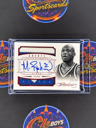 Mitch Richmond 2012-13 Panini Flawless Greats Dual Patch Auto Ruby /15 Kings
