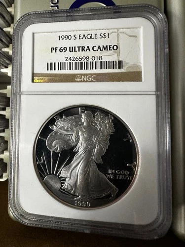 1990-S Proof American Silver Eagle — NGC PF 69 Ultra Cameo | FIFTH YEAR of Issue