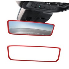 Car Rear View Mirror Protector Frame, Silicone Rearview Mirror Edge Red