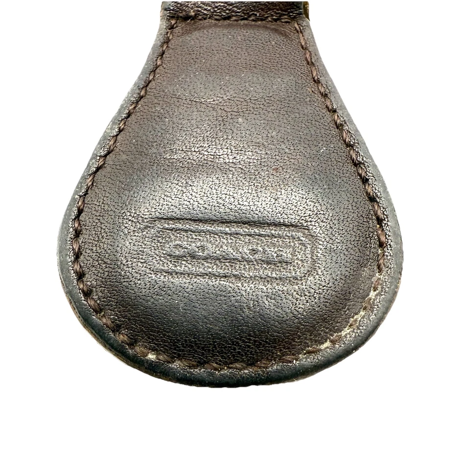 Винтажный тренер брелок классический коричневый кожаный капли кольцо для ключей брелок 1990-х Y2K - Изображение 2 из 4