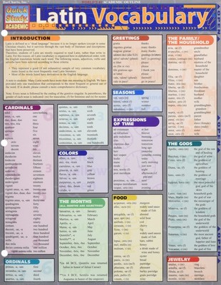 Latin Vocabulary (Quickstudy Reference Guides - Academic)