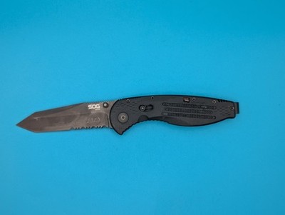 SOG Aegis Discontinued Assisted Open Knife Safety Lock Combo Edge Blade!