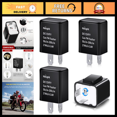 Adjustable 2 Pin Electronic Blinker Relay - 4PCS Motorcycle Turn Signal Fix, 12V