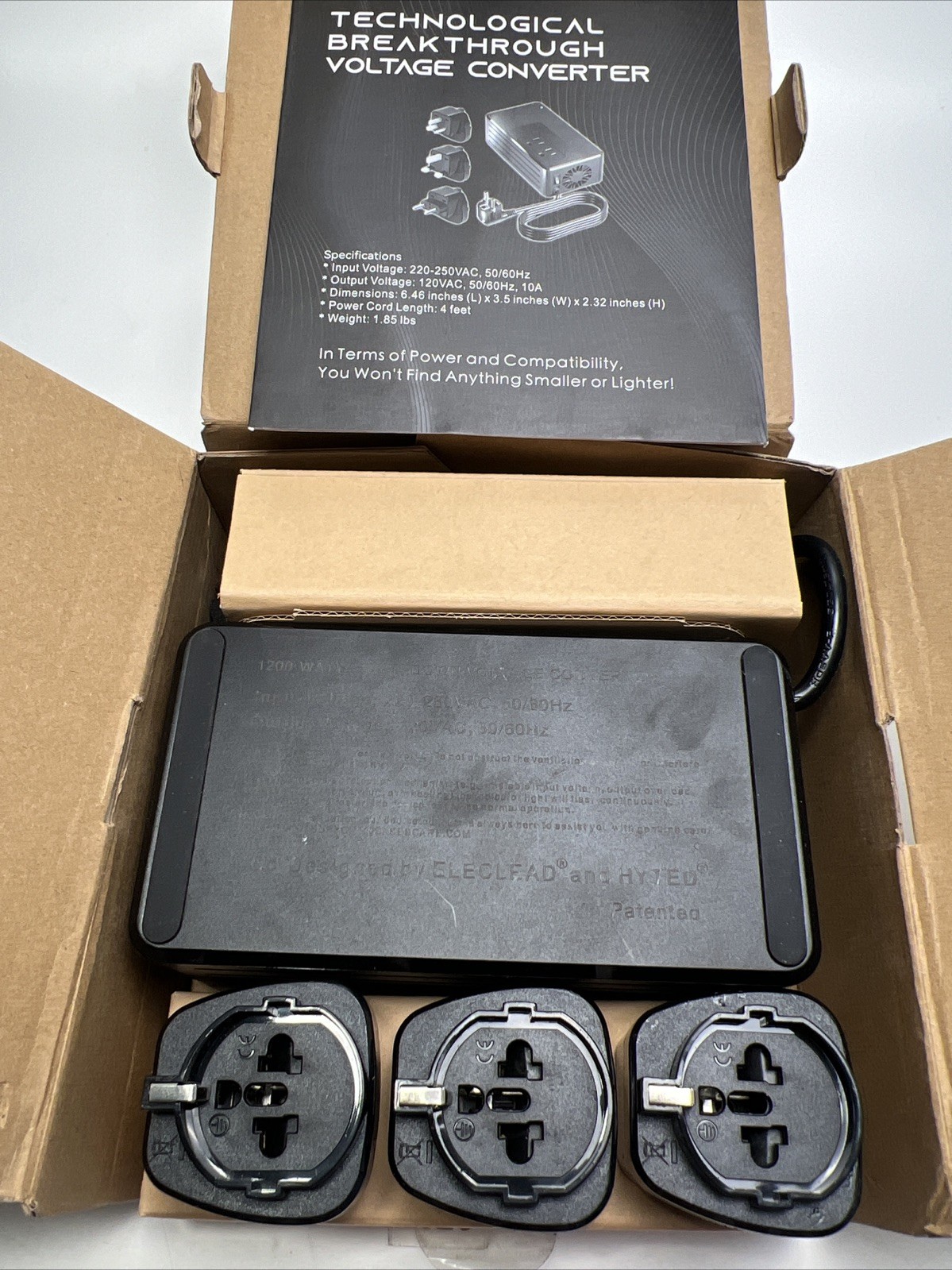 1200W Universal Travel Adapter Converter Step-Down 220V to 110V, Pure Sine Wave