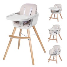 High Chairs for Babies and Toddlers,3 in 1 Convertible Wooden highchair