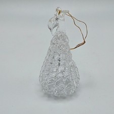 VINTAGE Spun Glass Pear Fruit Shaped Christmas Tree Holiday Ornament
