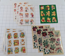 Lot of 10 Sheets - Vintage Christmas Stickers