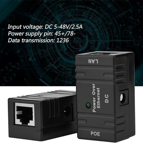 10PCS 10M/100Mbp Passive RJ-45 POE Injector Splitter Power Over Ethernet Adapter - Photo 5/8