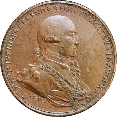 Mexico Charles IV, 1789 Proclamation Medal, Royal Tribunal of Mines. Grove-C33c.