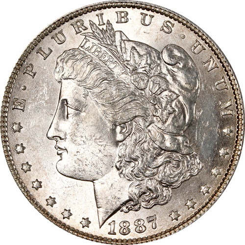 1887-P Morgan Silver Dollar - VAM5 - Doubled Date