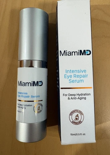 Miami MD Intensive Eye Repair Serum For Deep Hydration Anti-Aging 0.5 Fl Oz NIB