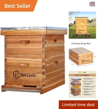 Complete Beekeeping Kit: 8 Frame Langstroth Hive with Beeswax & Assembly Tools