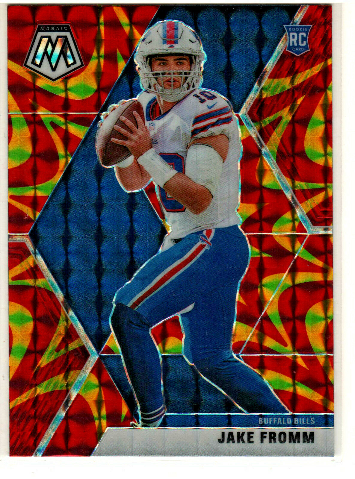 2020 Panini Mosaic JAKE FROMM RC ROOKIE GOLD REACTIVE #242 GEORGIA BILLS GIANTS