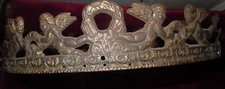 French Antique Bed Canopy Crown~CUPIDS & WREATHS!  RARE!!!