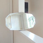 Mid Century Modern Frameless Wall Mirror - Multi-Sided Intersecting Bevel Edge