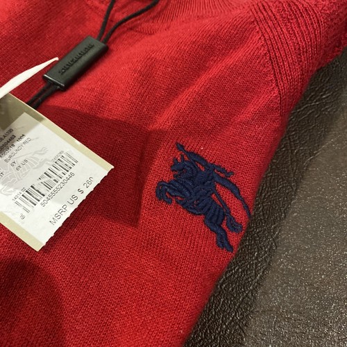 NWT AUTH Burberry Kids Pull Over Cashmere Sweater Sz 6 Year Red Burgundy DEFECTS - Picture 12 of 13