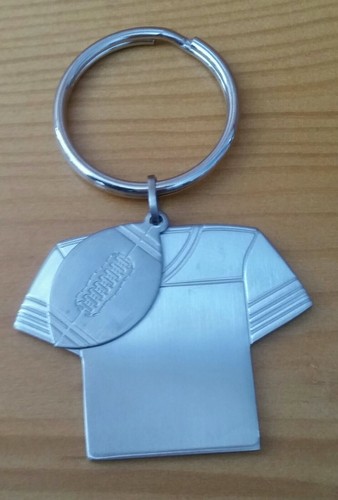 FREE ENGRAVING (PERSONALIZED) Football Metal Keychain Key Ring Stainless Steel - Picture 2 of 5