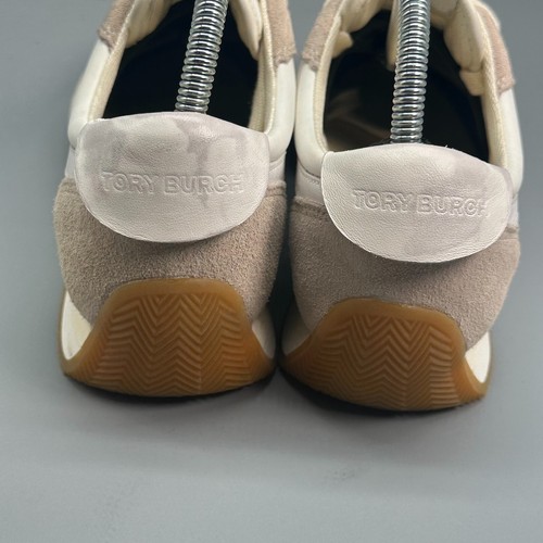 Tory Burch Hank Mujer 6.5 Beige Gamuza Tenis Atléticos Con Cordones Parte Superior Baja Clásicos - Imagen 9 de 15