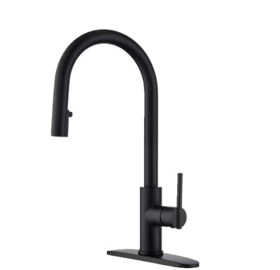 ATKING H0330-YH-D Pull Down Sprayer Kitchen Faucet Stainless Steel Matte Blk OB