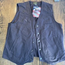 Wyoming Traders Concealed Carry vest mens Large brown button down western NWT L