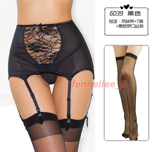 Women Sexy Lingerie Garter Belts Stocking High Waist Lace Suspender Sock Set Hot - Bild 16 von 32