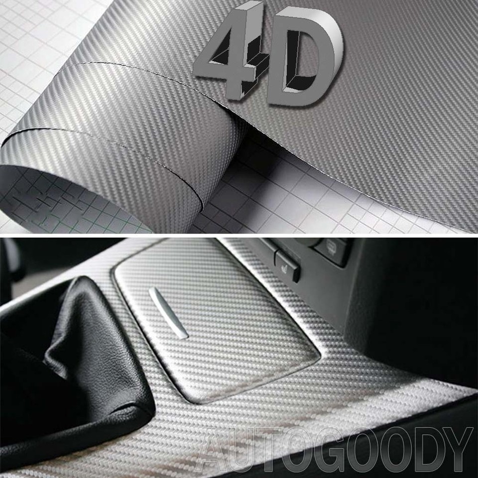 Vinyl Film Wrap 96 X 60 Premium Gloss White Carbon Fiber 4d Vinyl