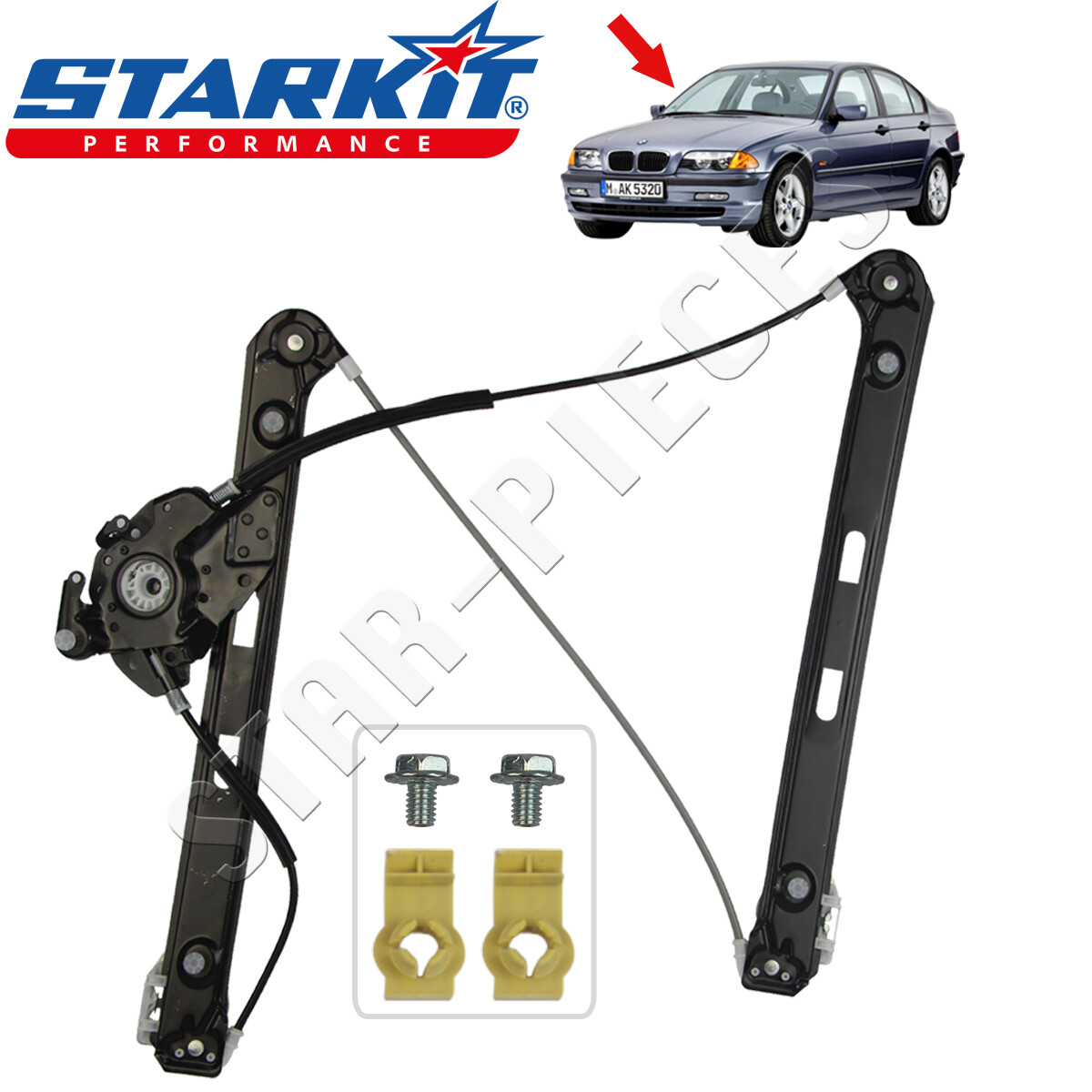 Mécanisme lève-vitre électrique avant droit pour rénover les portières de BMW 3 E46 Break