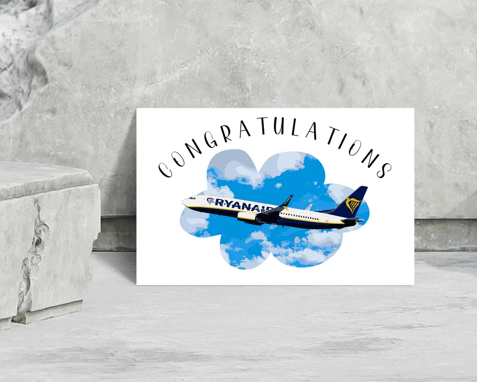 Ryanair Congratulations Plane Card Airline Pilot Cabin Crew Aviation B737 Boeing - Image 4 of 4
