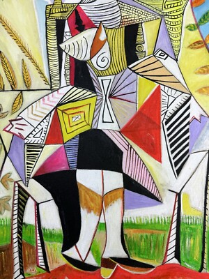 PICASSO 油絵アート Pablo Picasso (Handmade) Oil On Canvas Signed & Stamped