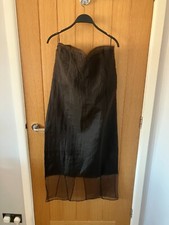 BNWT ZARA Brown Organza Sweetheart Neckline Dress Size M