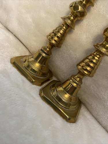 2 PAIRS Brass Candlesticks Candle Stick Holders 8.5” & 6.5” Rod ejectors Bells - Picture 6 of 24