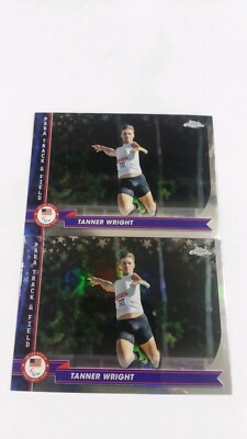 2024 Topps Chrome US Olympics Base & Refractor #104 Tanner Wright 2 cards