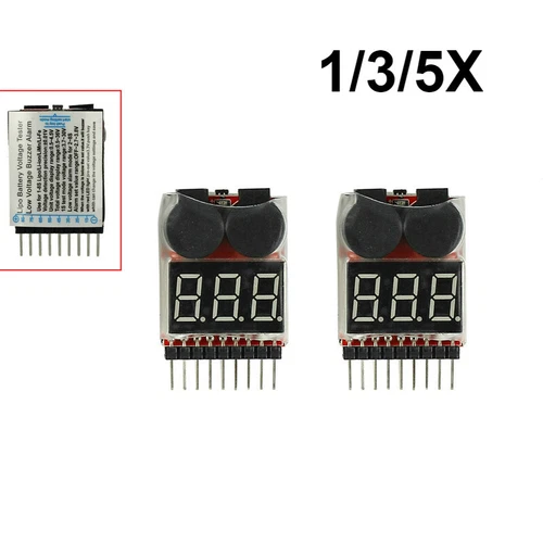 1-5x Lipo Alarm Battery Low Voltage 1S-8S Buzzer Indicator RC Checker Tester LED