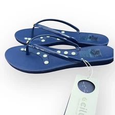 Rovmia by ccilu Stepping Stone Massage Sandals Size 11 Blue Swarovski