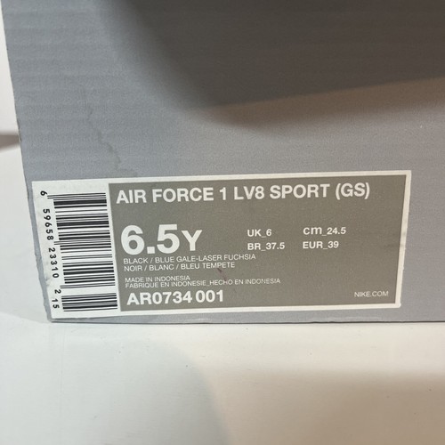 Size 6.5Y - Nike Air Force 1 Low Sport NBA Black Blue Gale Laser Fuchsia 2018 - Picture 16 of 16