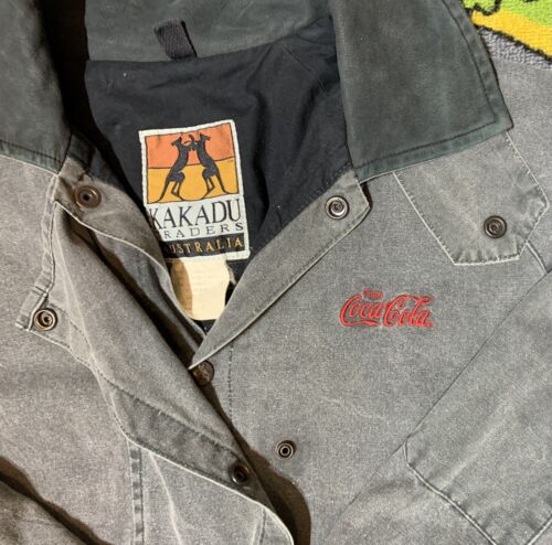 Vintage Coca-Cola/ Kakadu Traders Jacket / 90s/ Black Grey / Size S/ Australia - Picture 1 of 5