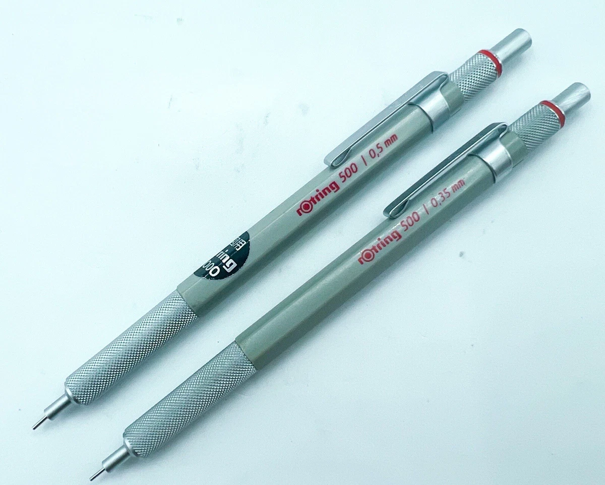 Rare grey Color Rotring 500 Mechanical Pencil 0.35mm 0.3mm & 0.5mm Knurled  Grip