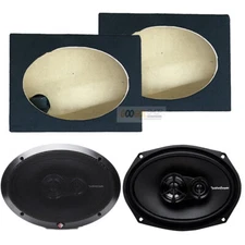 Rockford Fosgate 260 Watts MAX 3-way Coaxial Car speakers + 6x9 Speaker Box