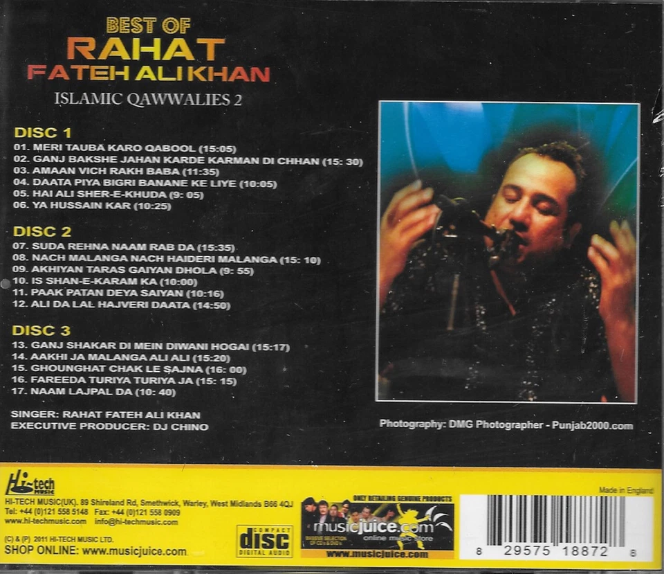 RAHAT FATEH ALI KHAN - ISLAMIC QAWWALIES 2 - BRAND NEW 3 CD'S SET - Image 2 of 2